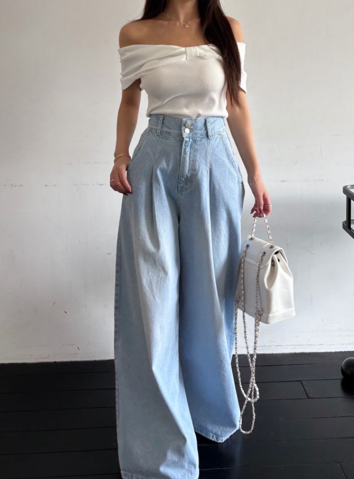 mars韓國直郵女裝新款熱賣推薦休閑職業時尚26春夏牛仔褲褶裥mars牛仔褲