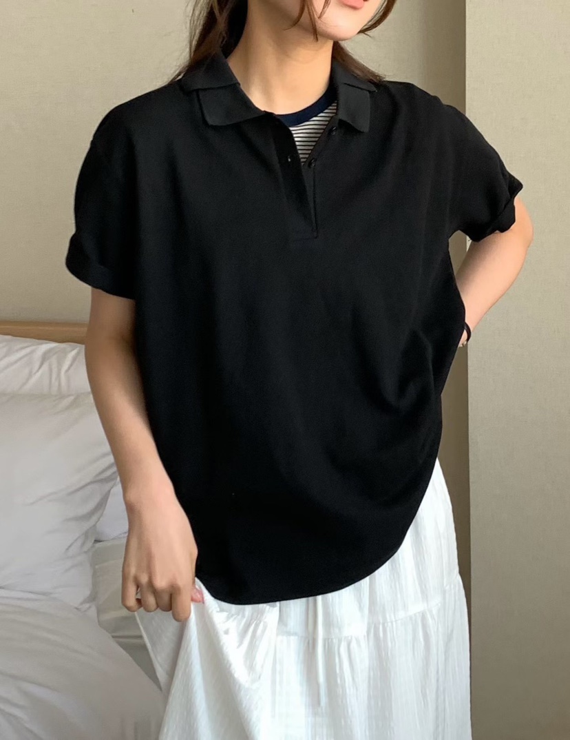 BINUS韓國東大門直郵女士新品26春夏時尚推薦熱賣職業T恤BINUST恤圖色3