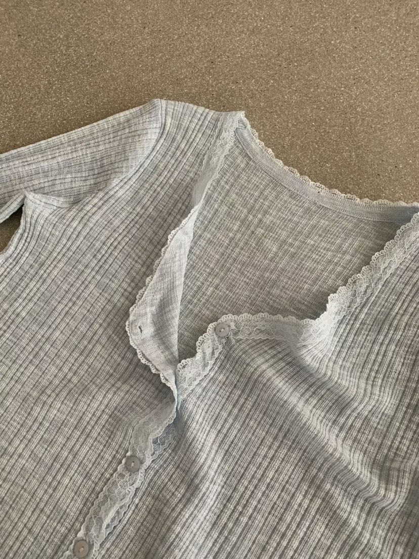 SYMBOL韓國代購女士新款熱賣時尚人氣休閑26春夏針織衫蕾絲SYMBOL針織衫