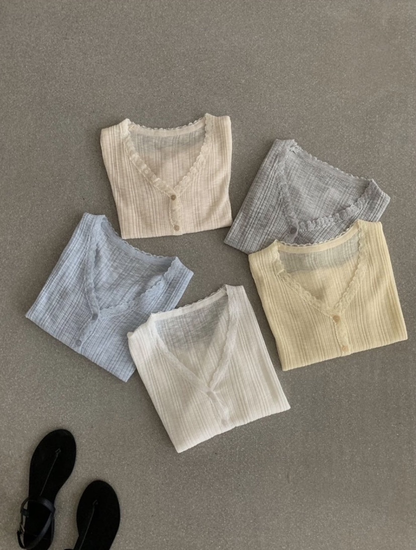 SYMBOL韓國代購女士新款熱賣時尚人氣休閑26春夏針織衫蕾絲SYMBOL針織衫