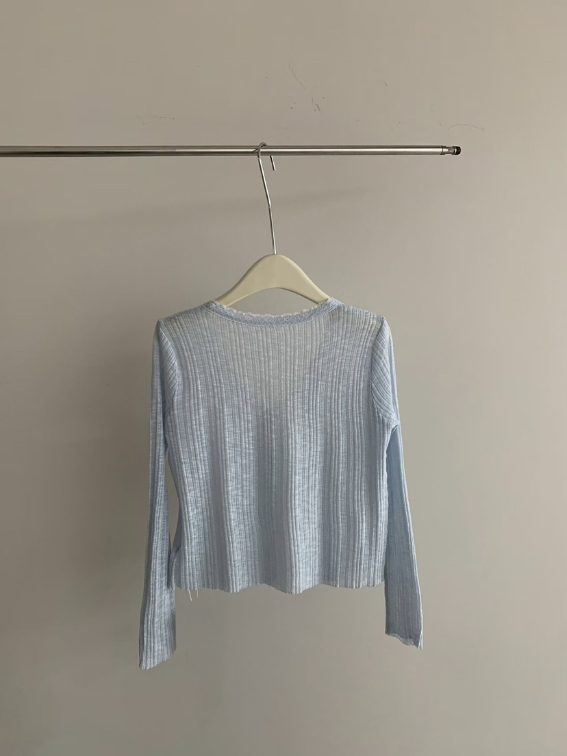 SYMBOL韓國代購女士新款熱賣時尚人氣休閑26春夏針織衫蕾絲SYMBOL針織衫