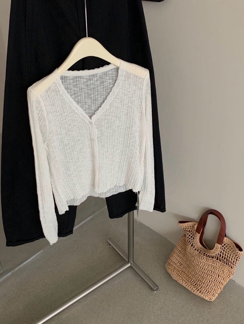 SYMBOL韓國代購女士新款熱賣時尚人氣休閑26春夏針織衫蕾絲SYMBOL針織衫圖色2