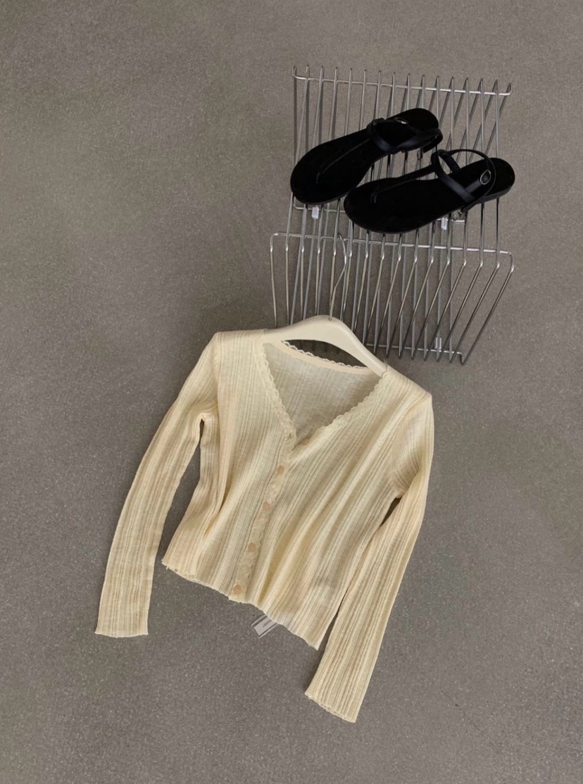 SYMBOL韓國代購女士新款熱賣時尚人氣休閑26春夏針織衫蕾絲SYMBOL針織衫圖色3