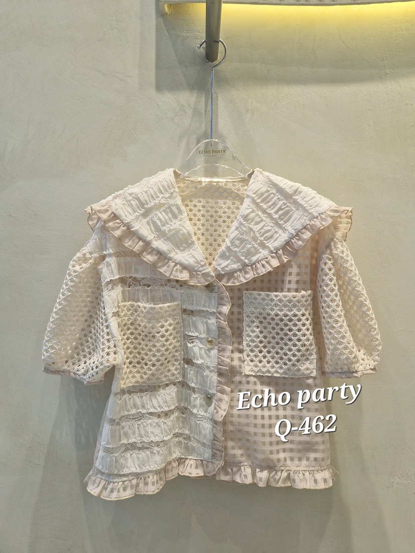 ECHOPARTY韓國直郵女裝新品26春夏熱賣推薦職業襯衫蕾絲衫ECHOPARTY襯衫/蕾絲衫圖色1