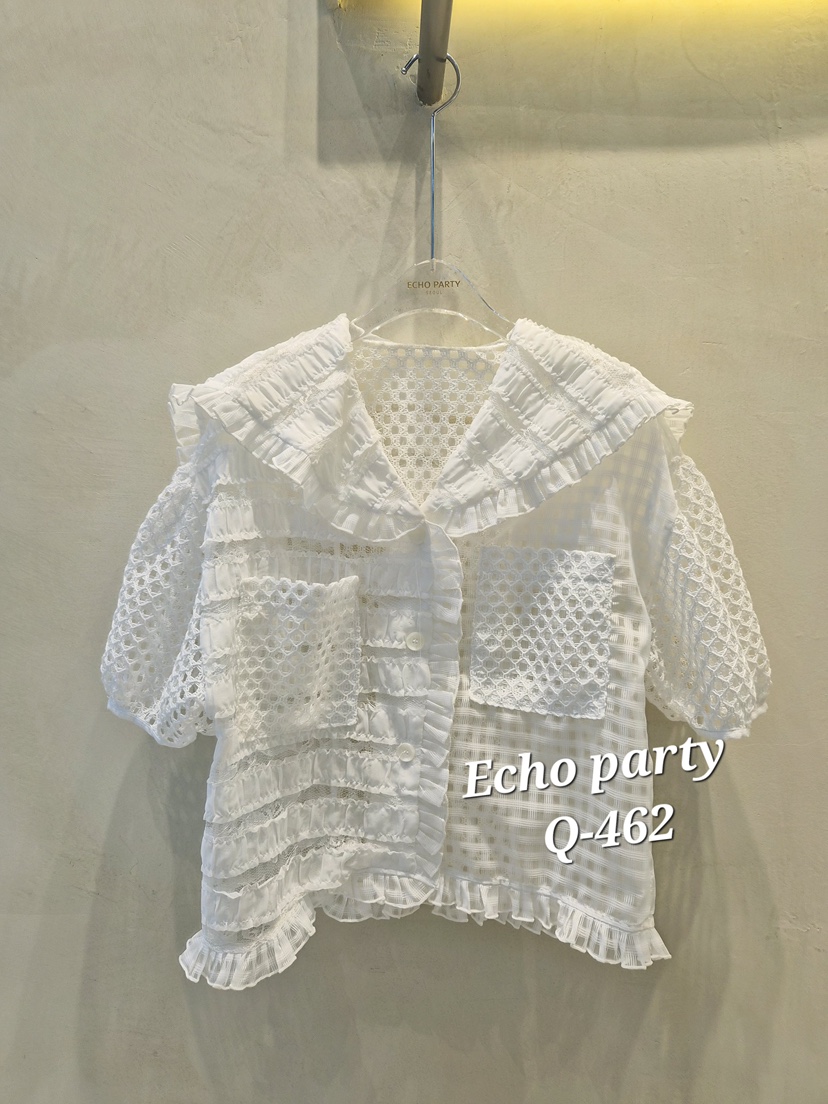 ECHOPARTY韓國直郵女裝新品26春夏熱賣推薦職業襯衫蕾絲衫ECHOPARTY襯衫/蕾絲衫圖色2