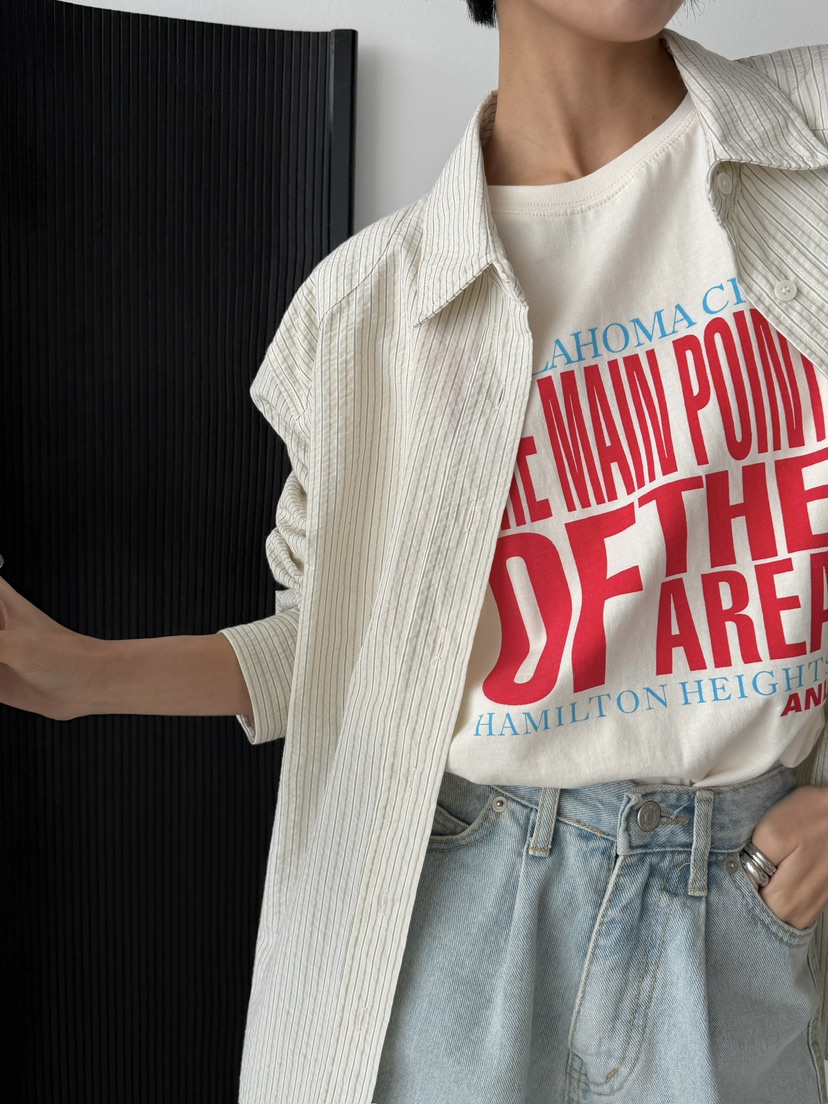 ANGLOG BEIGE韓國直郵實拍女裝新款時尚推薦休閑人氣T恤ANGLOG BEIGET恤