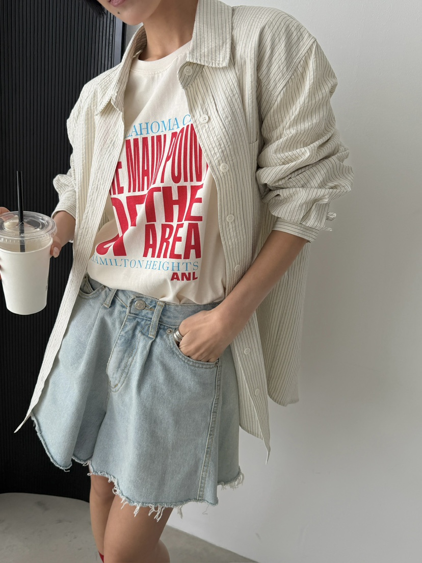 ANGLOG BEIGE韓國直郵實拍女裝新款時尚推薦休閑人氣T恤ANGLOG BEIGET恤