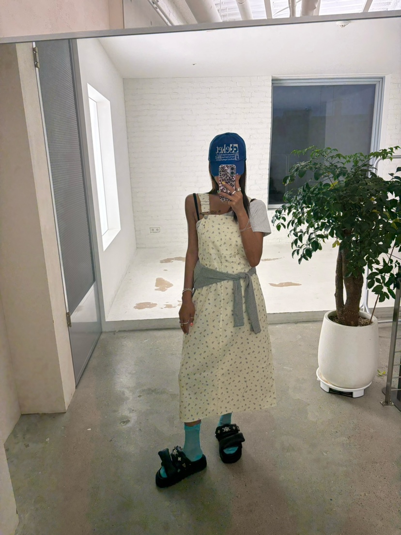 CUCUMBER韓國東大門代購女裝新品推薦26春夏職業連衣裙花朵CUCUMBER連衣裙