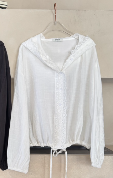 SYMBOL韓國東大門代購女士新款職業時尚熱賣襯衫蕾絲衫蕾絲SYMBOL襯衫/蕾絲衫圖色2