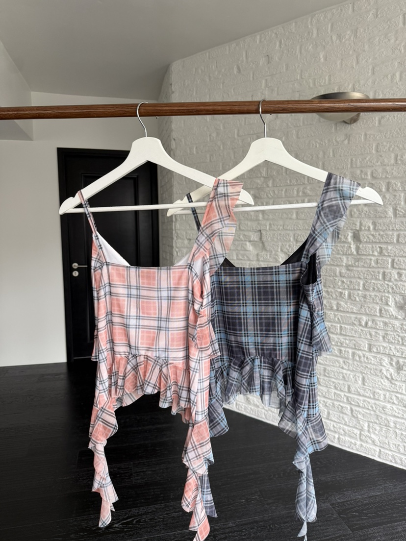 SOLAR韓國直郵實拍女士新品推薦26春夏休閑時尚吊帶背心格子SOLAR吊帶/背心