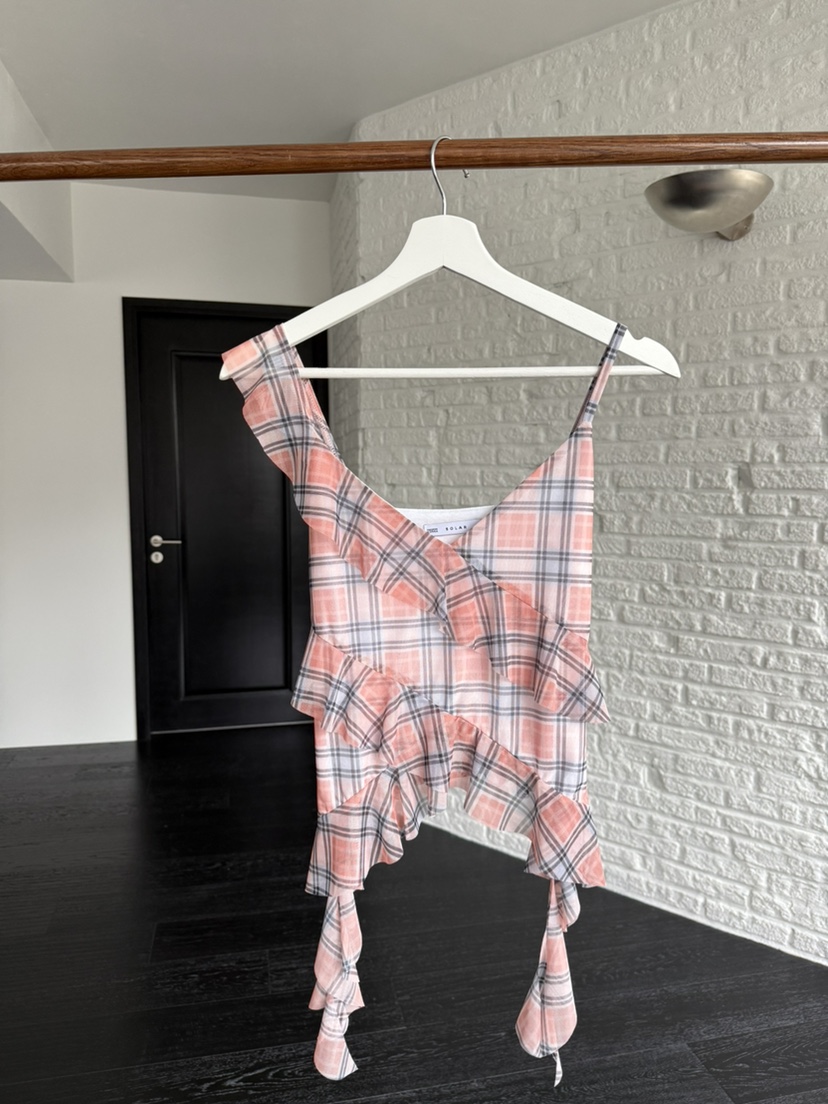 SOLAR韓國直郵實拍女士新品推薦26春夏休閑時尚吊帶背心格子SOLAR吊帶/背心圖色1