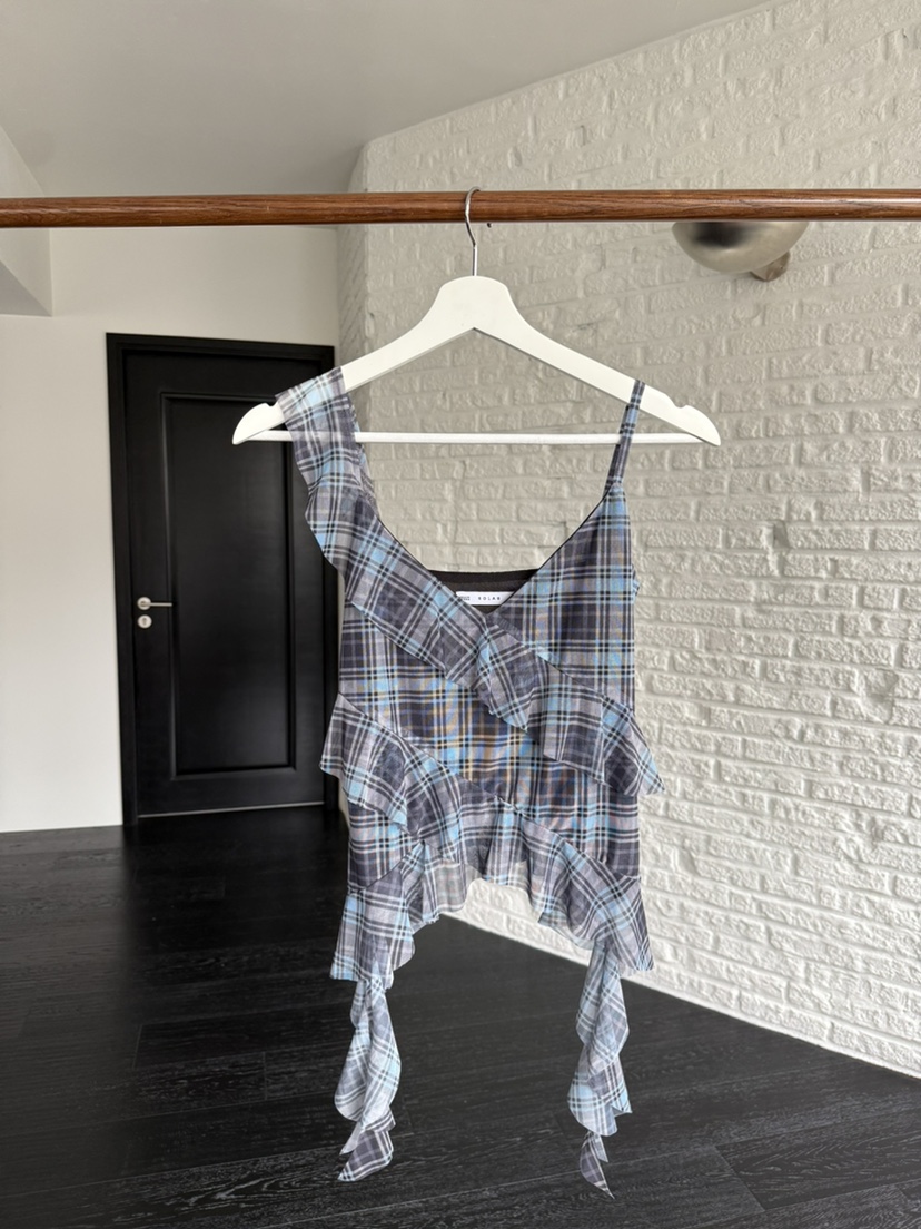 SOLAR韓國直郵實拍女士新品推薦26春夏休閑時尚吊帶背心格子SOLAR吊帶/背心圖色2