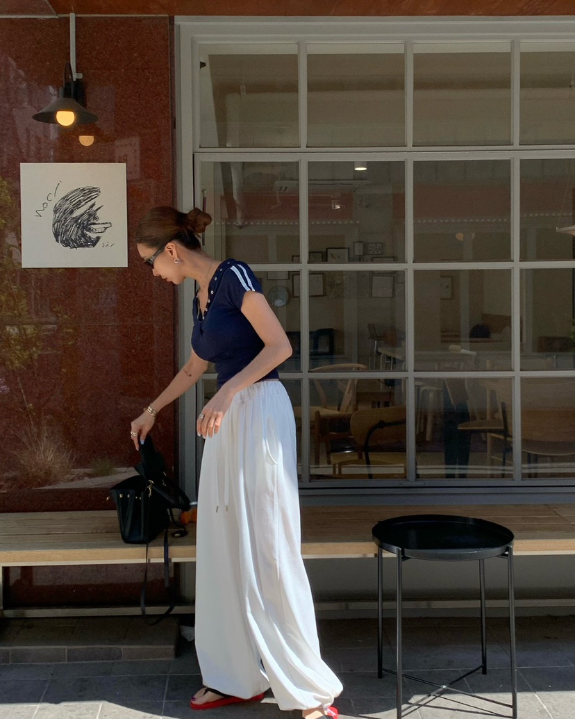 REVE CITE-L韓國直郵實拍女裝新品休閑休閑褲闊腿褲褶裥REVE CITE-L休閑褲