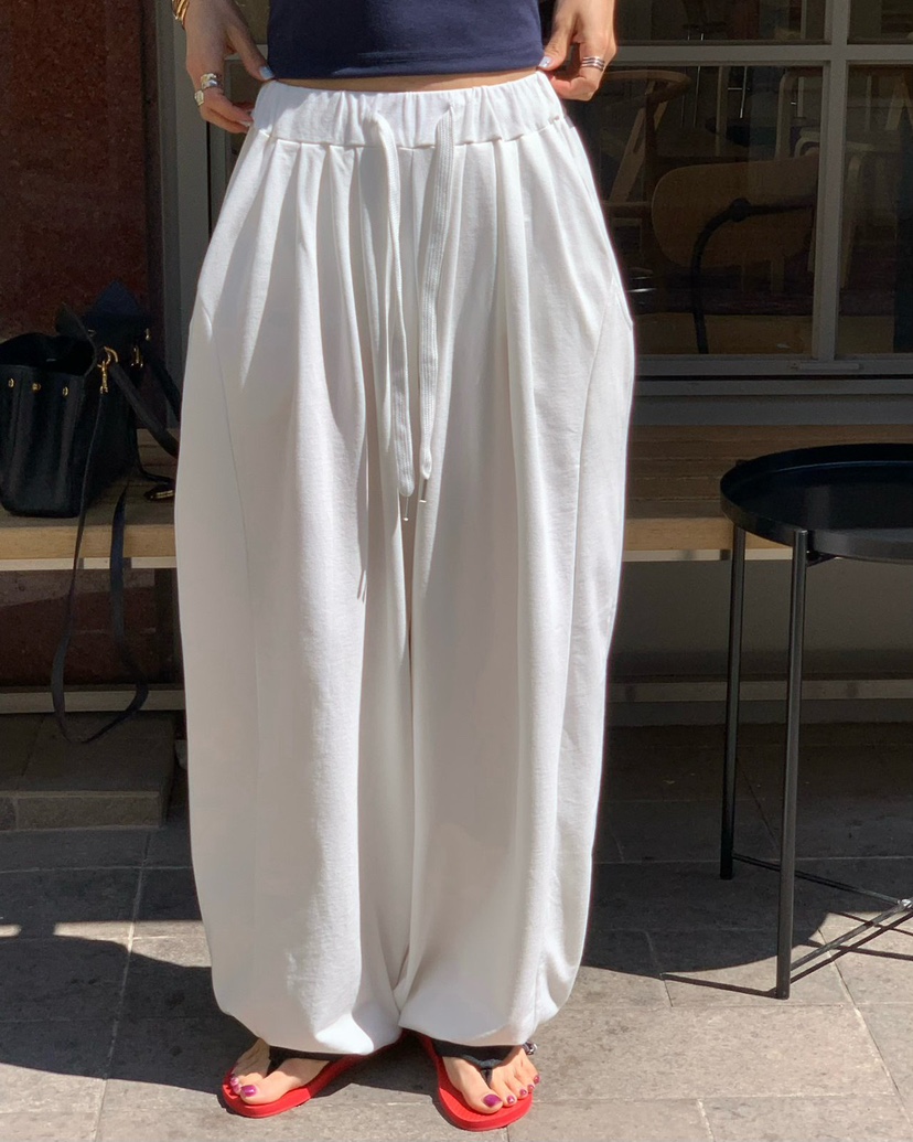 REVE CITE-L韓國直郵實拍女裝新品休閑休閑褲闊腿褲褶裥REVE CITE-L休閑褲