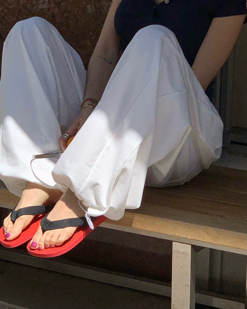 REVE CITE-L韓國直郵實拍女裝新品休閑休閑褲闊腿褲褶裥REVE CITE-L休閑褲