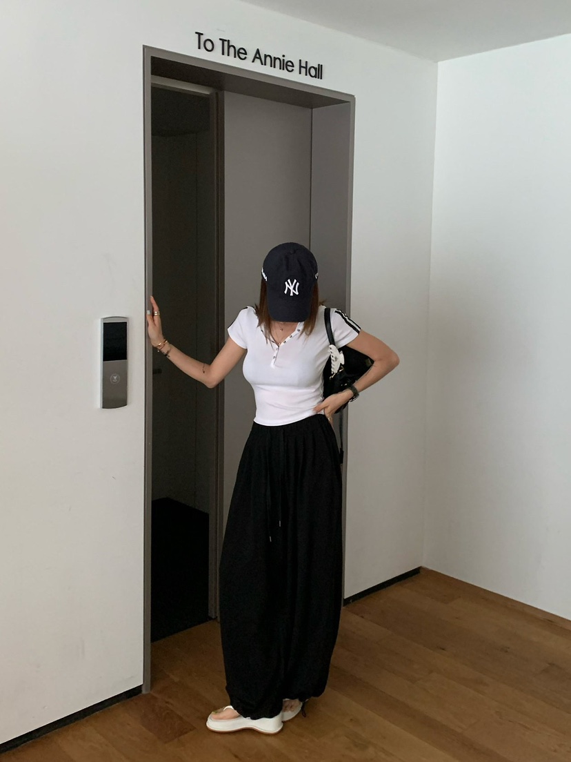 REVE CITE-L韓國直郵實拍女裝新品休閑休閑褲闊腿褲褶裥REVE CITE-L休閑褲