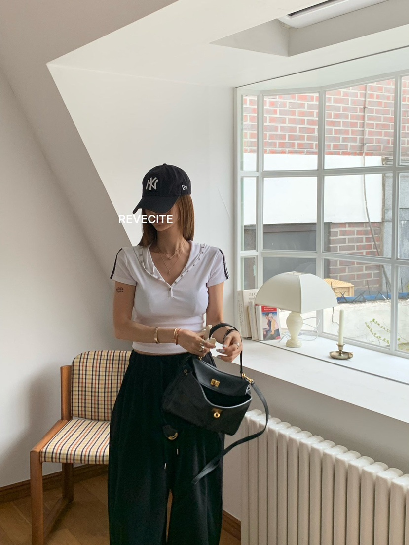 REVE CITE-L韓國直郵實拍女裝新品休閑休閑褲闊腿褲褶裥REVE CITE-L休閑褲