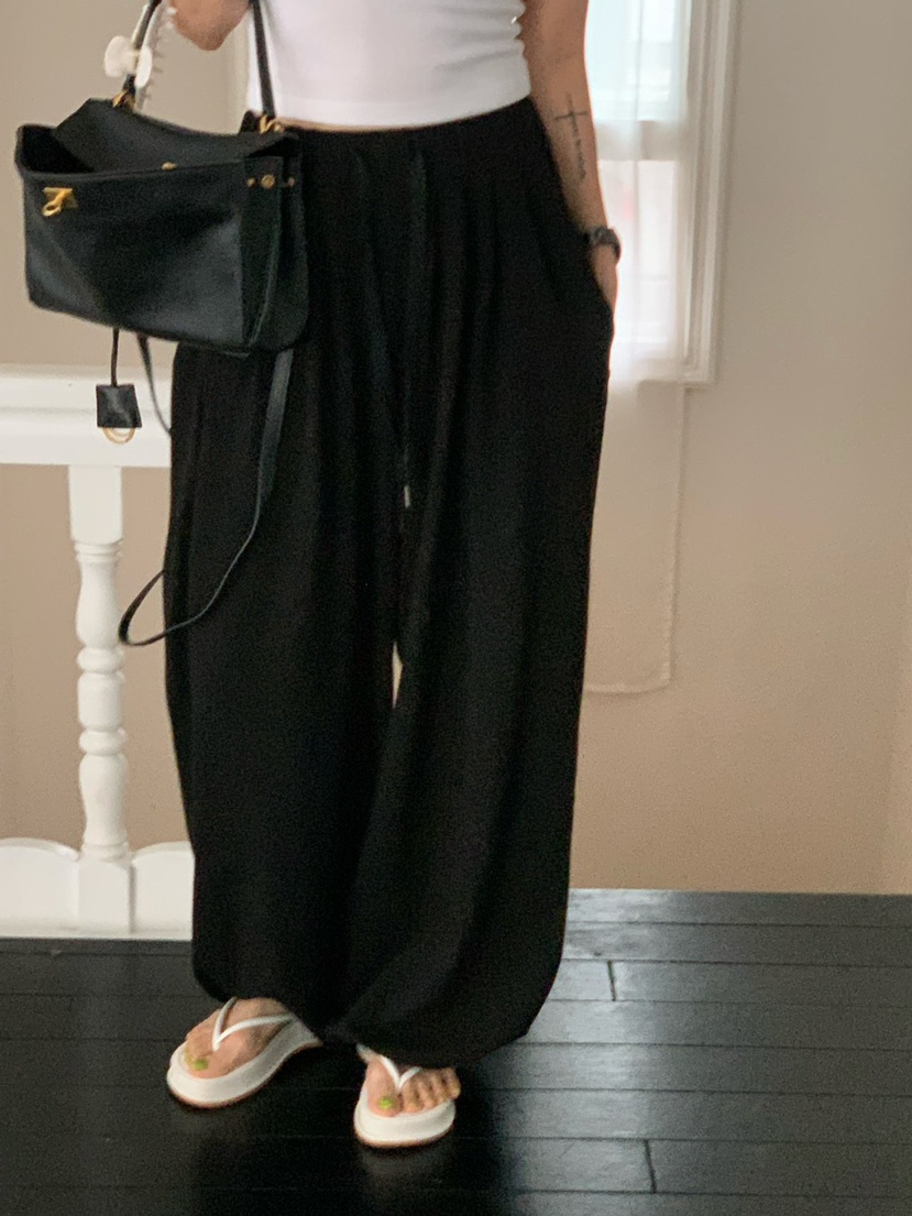 REVE CITE-L韓國直郵實拍女裝新品休閑休閑褲闊腿褲褶裥REVE CITE-L休閑褲