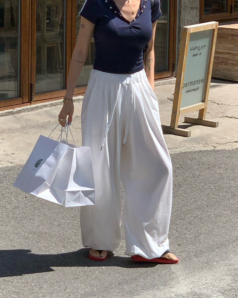 REVE CITE-L韓國直郵實拍女裝新品休閑休閑褲闊腿褲褶裥REVE CITE-L休閑褲圖色2