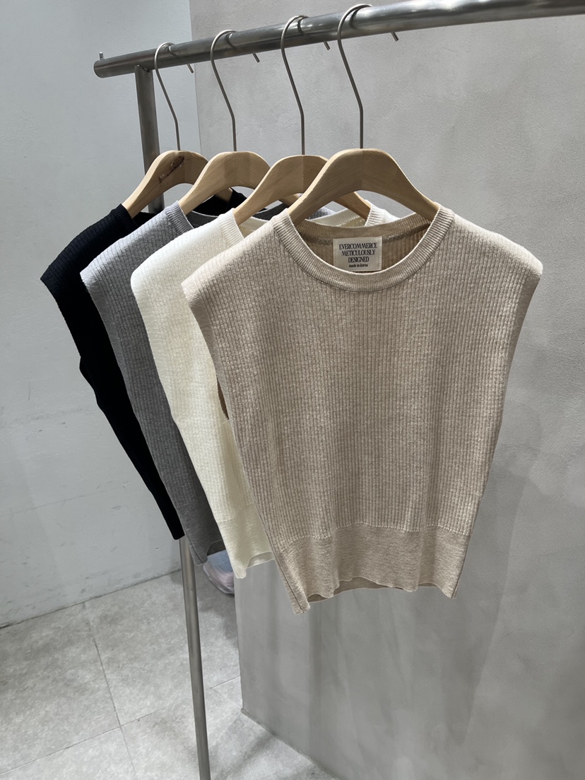 EVERCOMMERCE METICULOUSLY DESIGNED韓國直郵女士新款休閑吊帶背心羅紋EVERCOMMERCE METICULOUSLY DESIGNED吊帶/背心