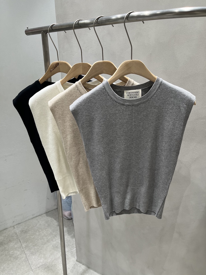 EVERCOMMERCE METICULOUSLY DESIGNED韓國直郵女士新款休閑吊帶背心羅紋EVERCOMMERCE METICULOUSLY DESIGNED吊帶/背心