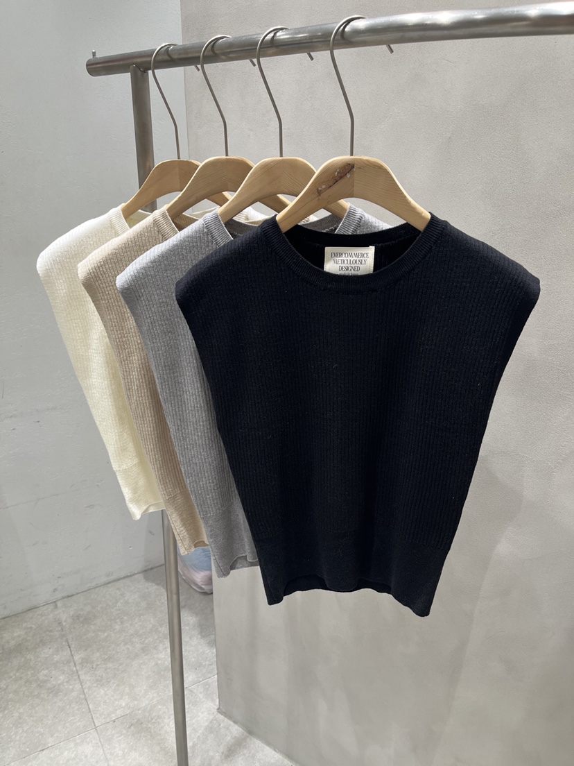 EVERCOMMERCE METICULOUSLY DESIGNED韓國直郵女士新款休閑吊帶背心羅紋EVERCOMMERCE METICULOUSLY DESIGNED吊帶/背心