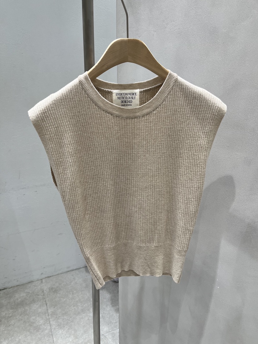 EVERCOMMERCE METICULOUSLY DESIGNED韓國直郵女士新款休閑吊帶背心羅紋EVERCOMMERCE METICULOUSLY DESIGNED吊帶/背心圖色1