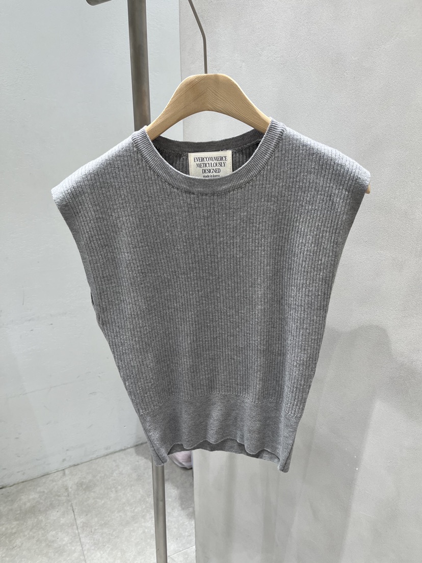 EVERCOMMERCE METICULOUSLY DESIGNED韓國直郵女士新款休閑吊帶背心羅紋EVERCOMMERCE METICULOUSLY DESIGNED吊帶/背心圖色3