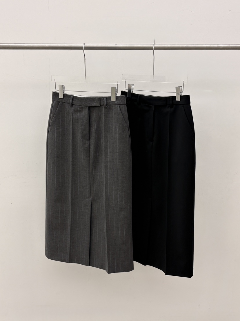 OURS韓國直郵女裝新品熱賣職業時尚休閑半身裙中短裙條紋OURS半身裙/中短裙