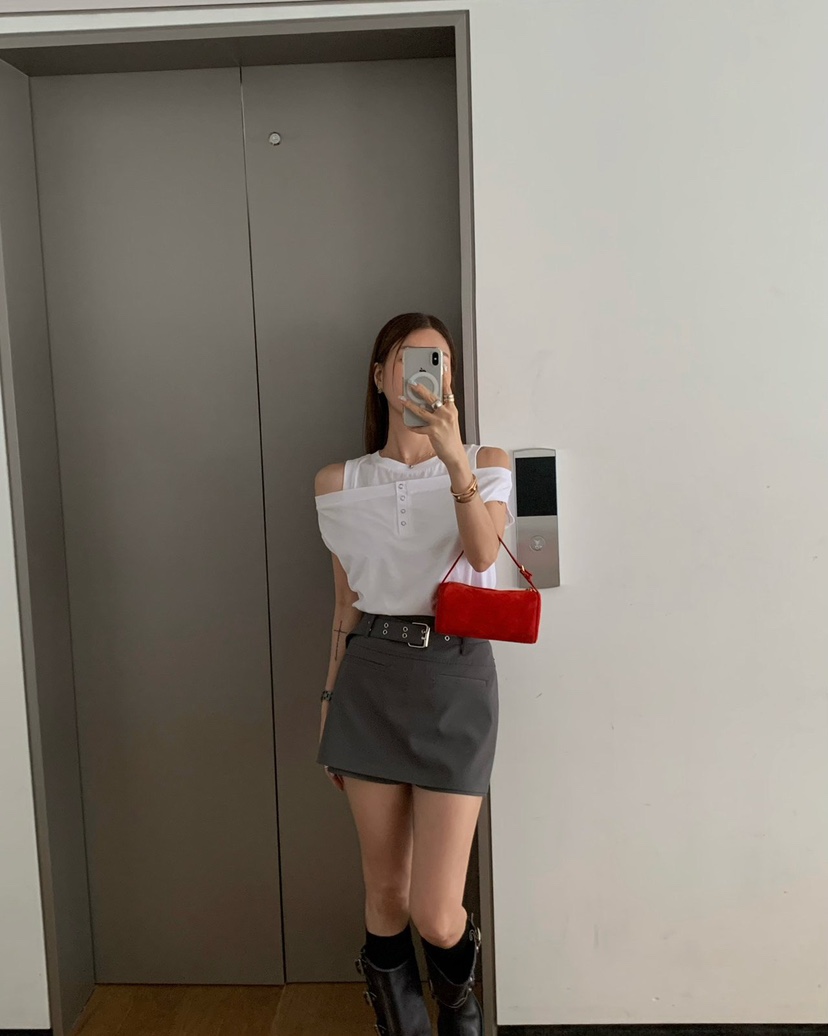 REVE CITE-L韓國東大門直郵女士新品休閑時尚裙褲含腰帶REVE CITE-L裙褲