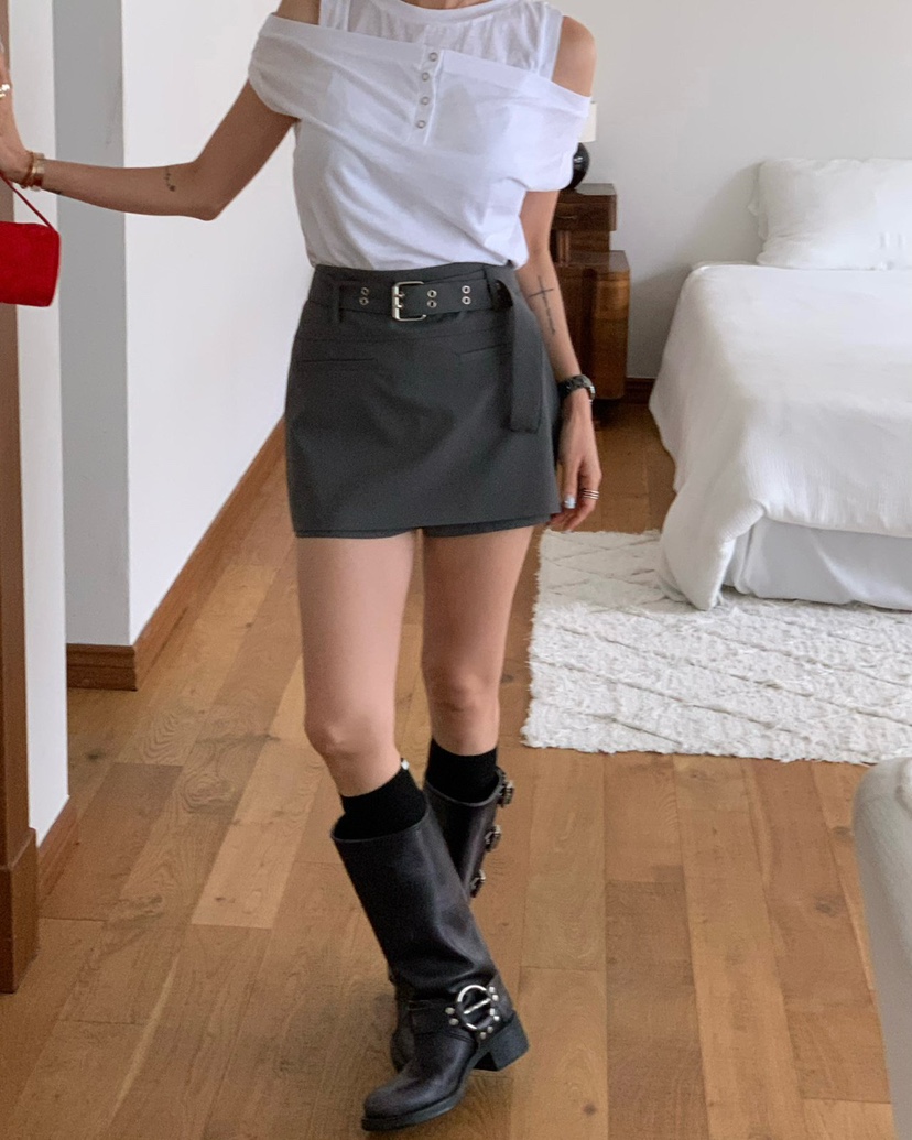 REVE CITE-L韓國東大門直郵女士新品休閑時尚裙褲含腰帶REVE CITE-L裙褲