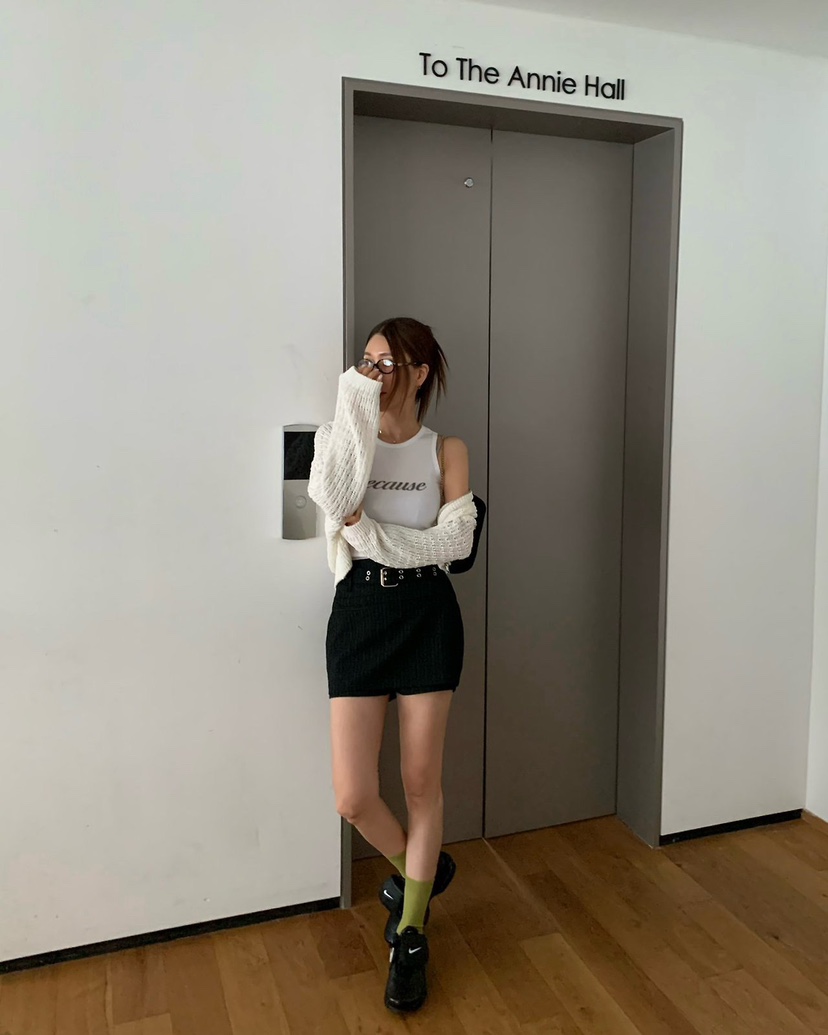 REVE CITE-L韓國東大門直郵女士新品休閑時尚裙褲含腰帶REVE CITE-L裙褲