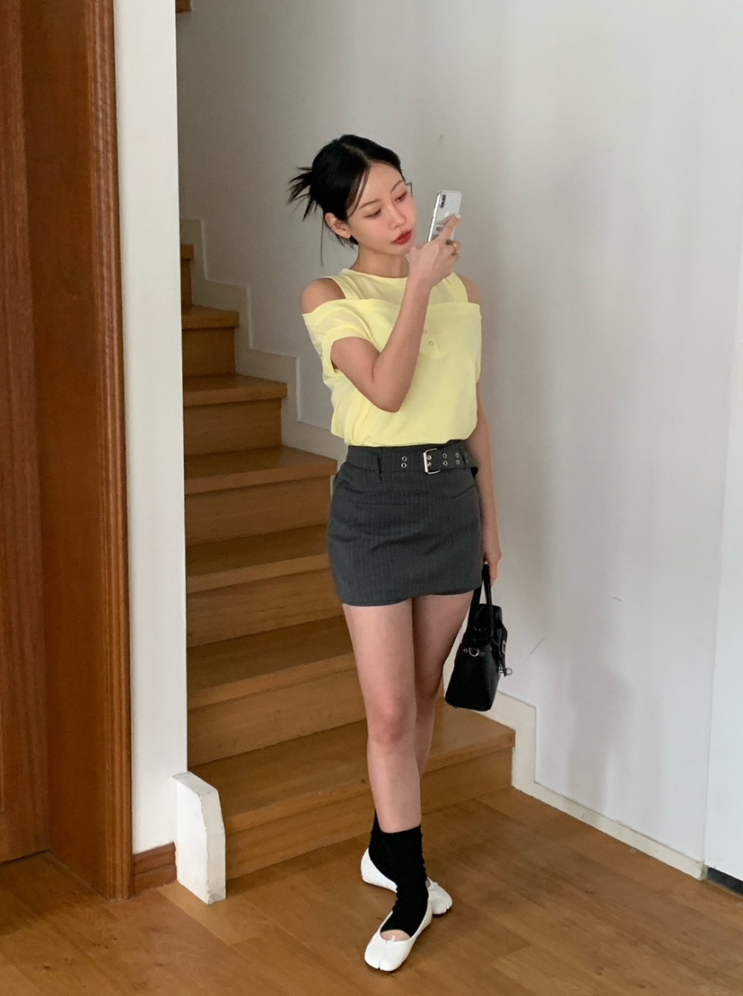 REVE CITE-L韓國東大門直郵女士新品休閑時尚裙褲含腰帶REVE CITE-L裙褲