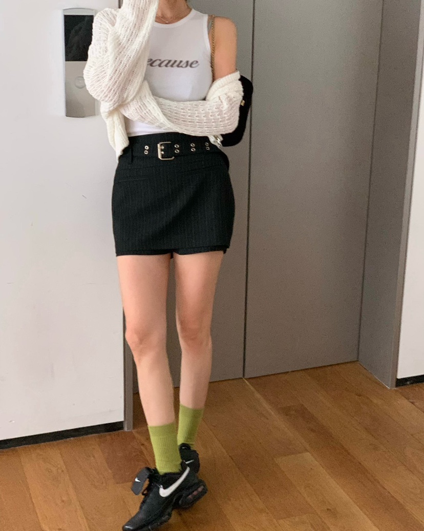 REVE CITE-L韓國東大門直郵女士新品休閑時尚裙褲含腰帶REVE CITE-L裙褲圖色2