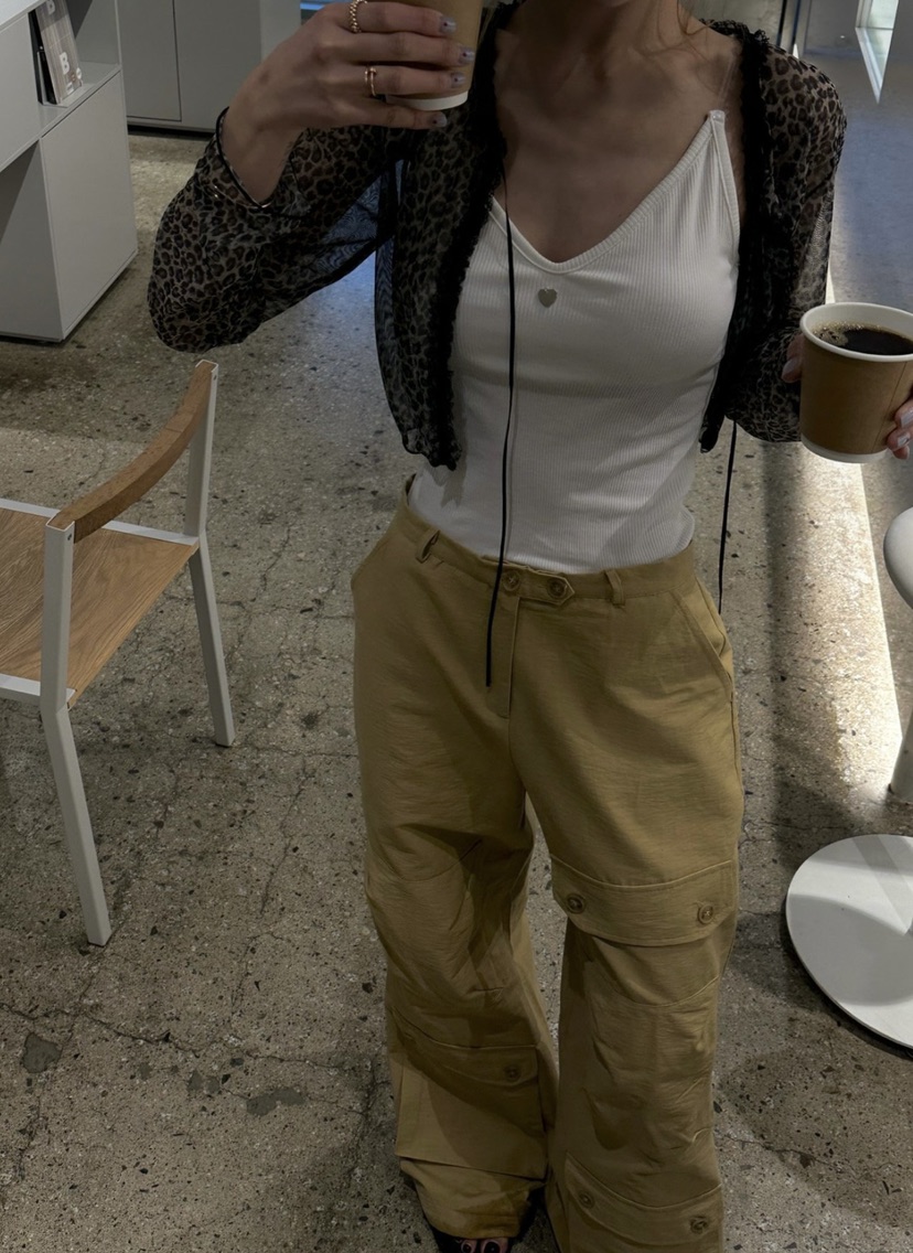 ZEROZERO韓國直郵實拍女士新品職業襯衫蕾絲衫豹紋透視開衫ZEROZERO襯衫/蕾絲衫