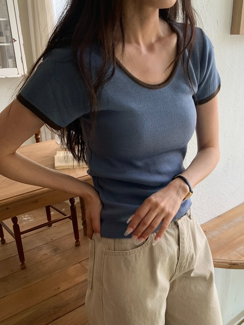 BLEECKER韓國直郵實拍女裝新款26春夏推薦時尚人氣職業T恤BLEECKERT恤