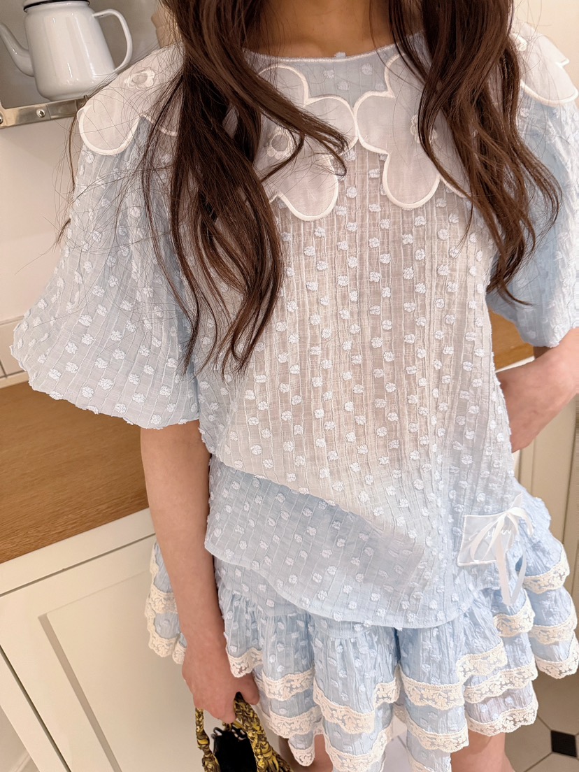 BOUTIQUE-L韓國直郵女士新品熱賣職業時尚休閑襯衫蕾絲衫絨BOUTIQUE-L襯衫/蕾絲衫