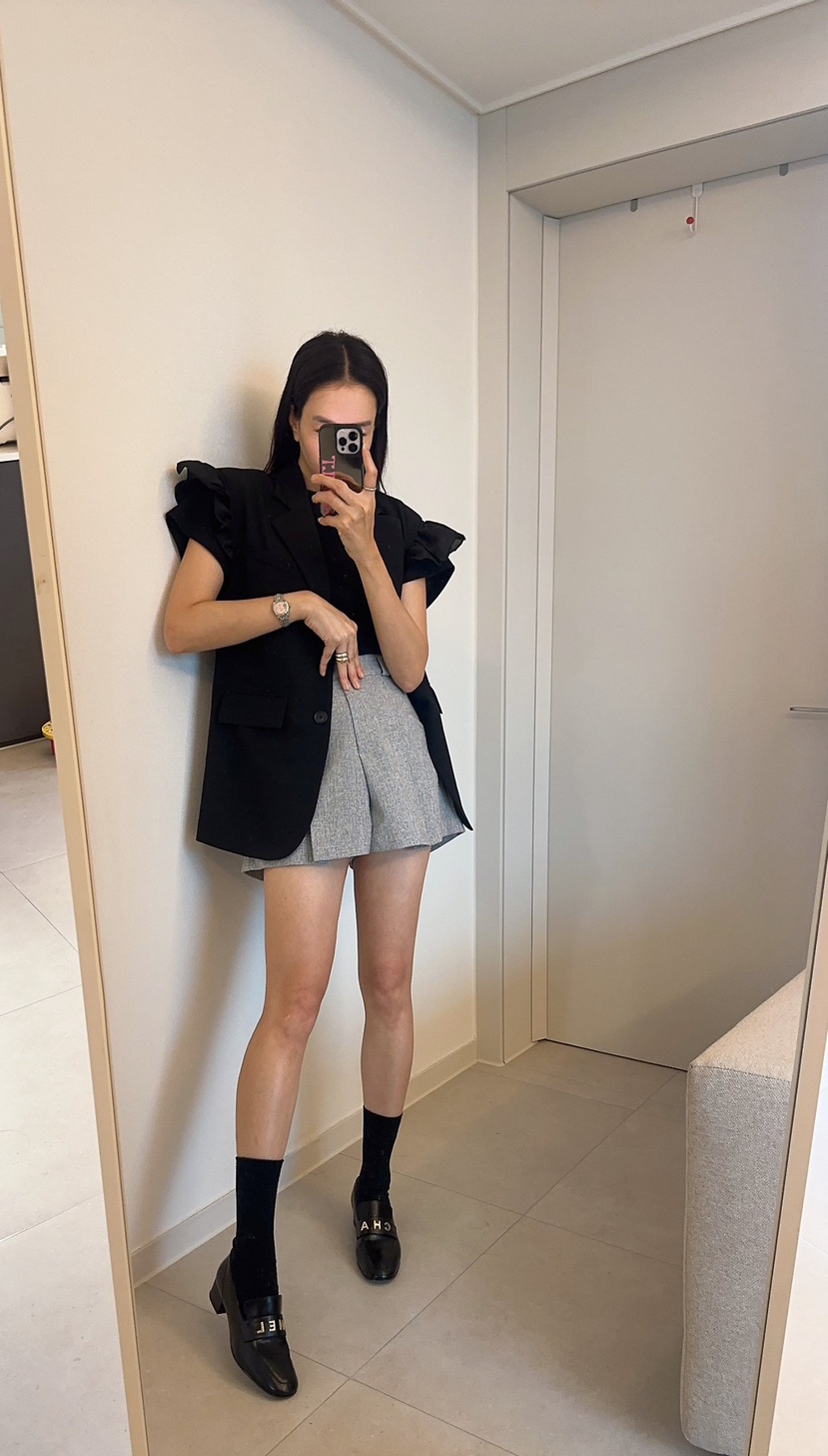 SOUIT韓國東大門直郵女裝新品職業休閑26春夏人氣裙褲粗花呢SOUIT by mabel-L裙褲