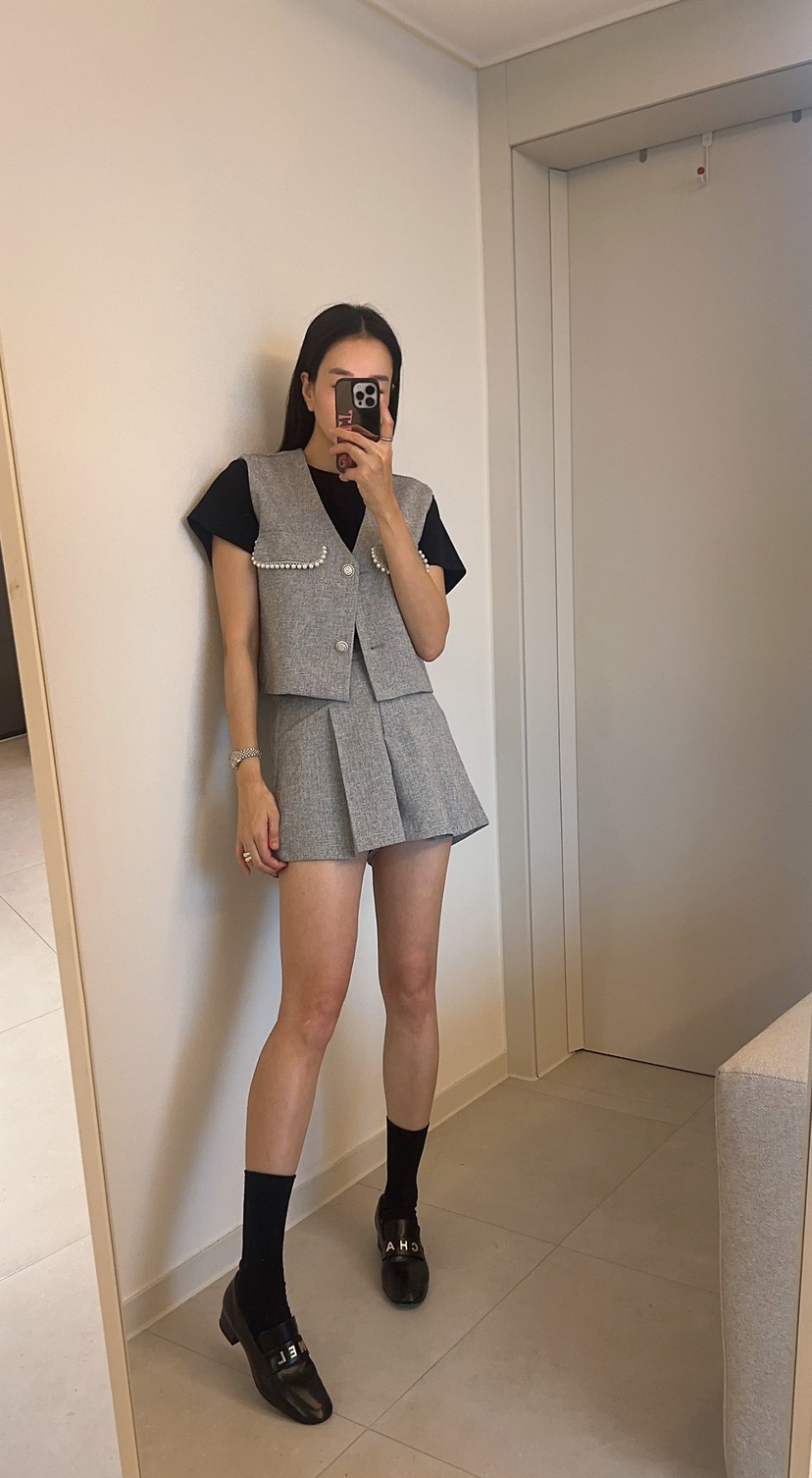 SOUIT韓國東大門直郵女裝新品職業休閑26春夏人氣裙褲粗花呢SOUIT by mabel-L裙褲