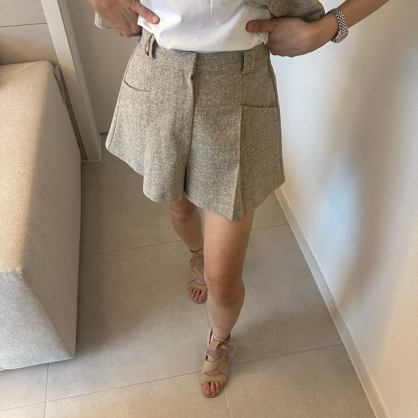 SOUIT韓國東大門直郵女裝新品職業休閑26春夏人氣裙褲粗花呢SOUIT by mabel-L裙褲