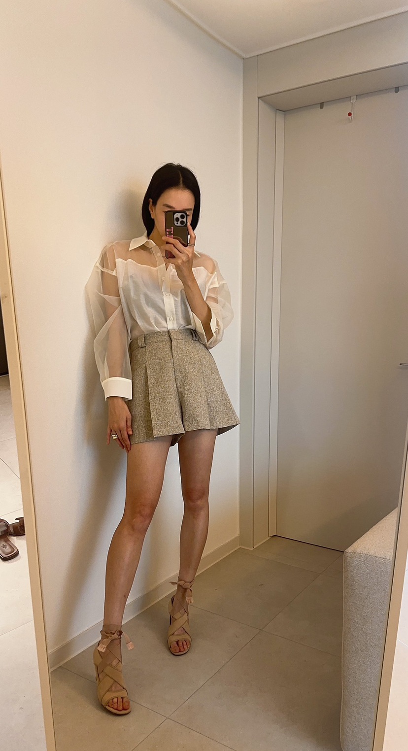 SOUIT韓國東大門直郵女裝新品職業休閑26春夏人氣裙褲粗花呢SOUIT by mabel-L裙褲