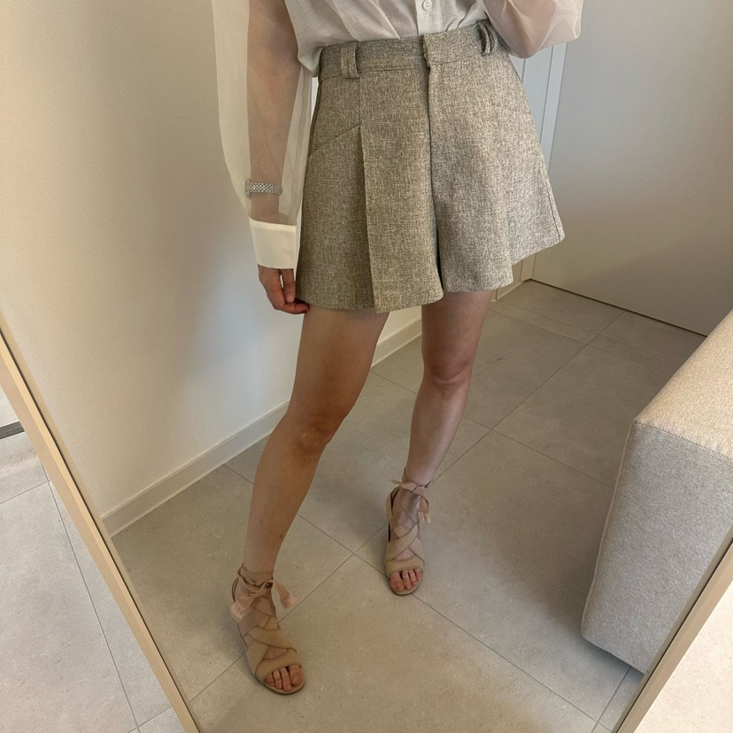 SOUIT韓國東大門直郵女裝新品職業休閑26春夏人氣裙褲粗花呢SOUIT by mabel-L裙褲