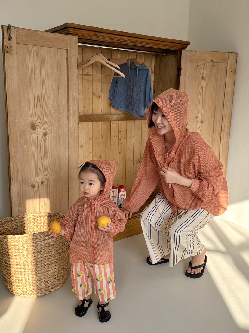 THE LINE-Q韓國直郵女裝新品熱賣襯衫蕾絲衫連帽衫格子童裝THE LINE-Q襯衫/蕾絲衫