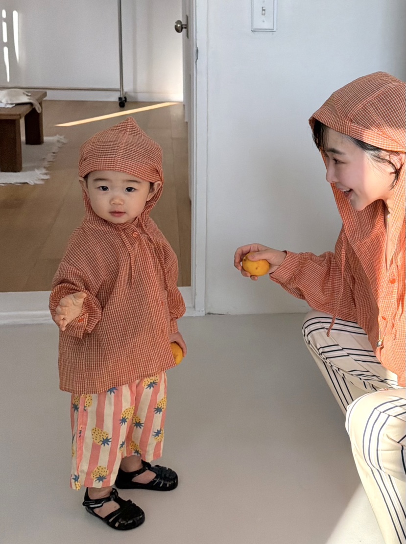 THE LINE-Q韓國直郵女裝新品熱賣襯衫蕾絲衫連帽衫格子童裝THE LINE-Q襯衫/蕾絲衫