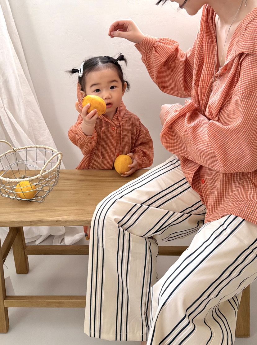 THE LINE-Q韓國直郵女裝新品熱賣襯衫蕾絲衫連帽衫格子童裝THE LINE-Q襯衫/蕾絲衫