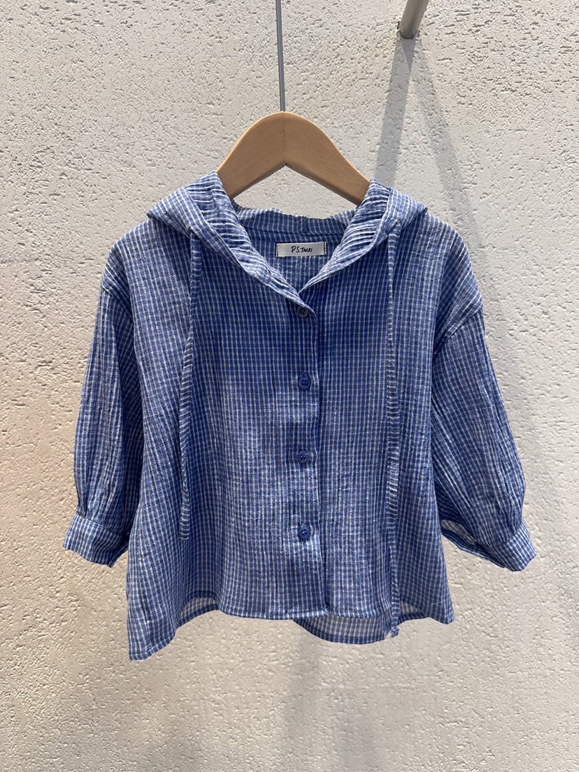 THE LINE-Q韓國直郵女裝新品熱賣襯衫蕾絲衫連帽衫格子童裝THE LINE-Q襯衫/蕾絲衫圖色2