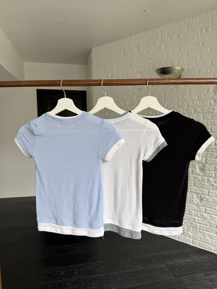 SOLAR韓國直郵實拍女士新款時尚人氣推薦職業休閑T恤撞色SOLART恤