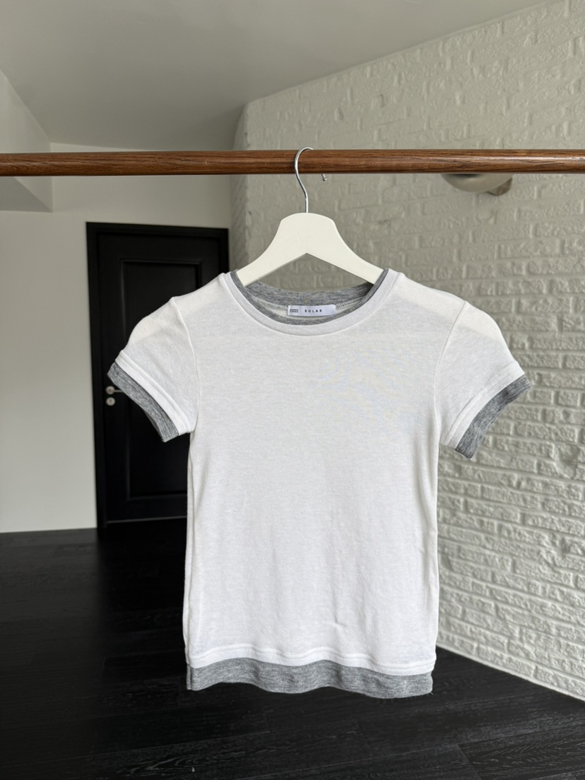 SOLAR韓國直郵實拍女士新款時尚人氣推薦職業休閑T恤撞色SOLART恤圖色2