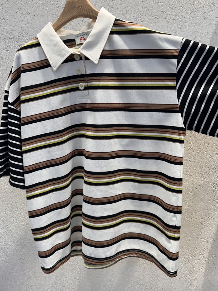 THE LINE-Q韓國代購女裝新品推薦26春夏休閑職業T恤條紋THE LINE-QT恤圖色1