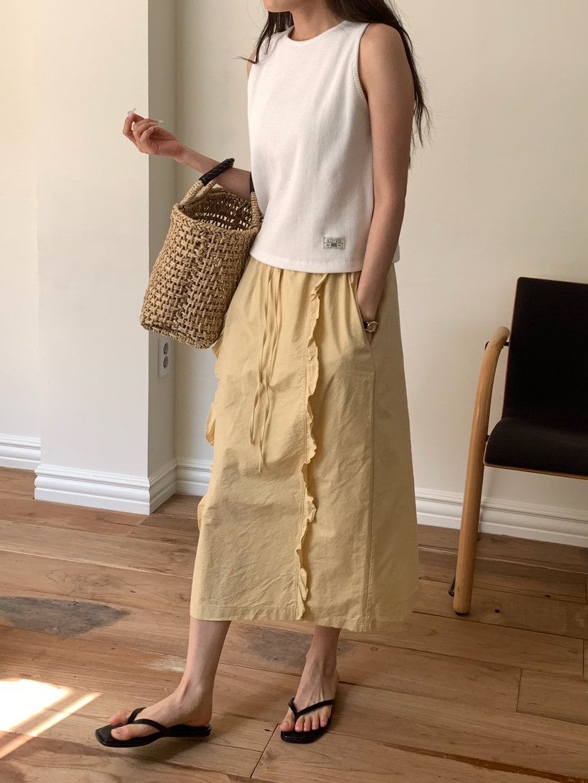 BLEECKER韓國東大門直郵女士新款職業吊帶背心華夫格格紋BLEECKER吊帶/背心